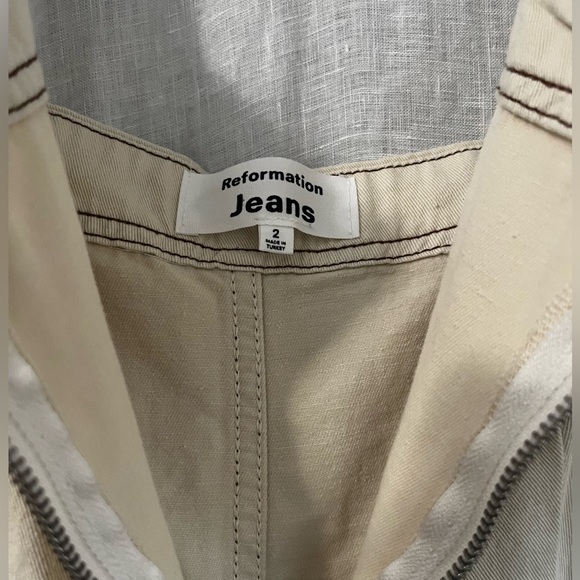 Reformation Ren Twill denim Jumpsuit, size: 2; hemmed for 5’2” - Picture 4 of 9